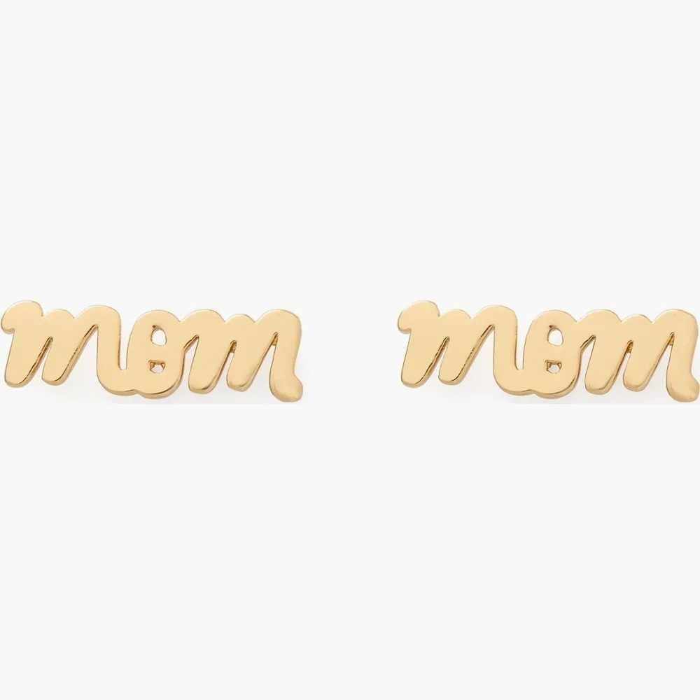 Kate Spade Gold-Tone 'Mom' Stud Earrings